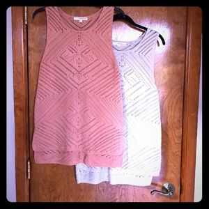 Crochet Tunics Set of two! Coral and Cream